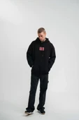 POLIZEI Premium Kalite Unisex Kapşonlu Dijital Patchli SweatShirt - Siyah thumbnail 2