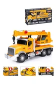 Işıklı Sesli Pilli Amerikan Tip Oyuncak Vinç Kamyonu İş Makinesi thumbnail 1