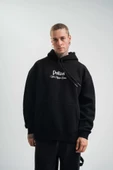 POLIZEI Premium Kalite Kapşonlu Dijital Patchli SweatShirt - Siyah thumbnail 1