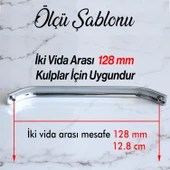 Mobilya Çekmece Mutfak Dolabı Dolap Kulpları Kapak Kulpu Kulbu Metal Krom Kulp 128 mm 12.8 cm thumbnail 3