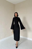 Siyah Tek Kollu Elbise thumbnail 1
