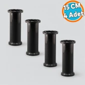 Ayarlanabilir Siyah Plastik 4 ADET 15 Cm Ayak Dolap Mobilya Tezgah Yükseltici Yükseltme Ayağı thumbnail 1