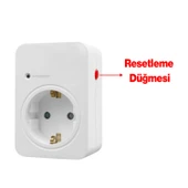 Tekli Priz Akım & Şok Korumalı Açma Kapama Düğmeli Çoçuk Korumalı Fiş 720 Joule IP20 3600 W Koruma thumbnail 4