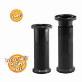 Ayarlanabilir Siyah Plastik Ayak Dolap Mobilya Tezgah Yükseltici Yükseltme Ayağı 1 Adet 15 Cm thumbnail 2