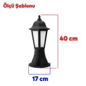 Sokak Bahçe Aplik Lamba Setüstü Aydınlatma Lale Bahçe Duvar Üstü Armatürü E27 Duy Siyah Plastik thumbnail 3