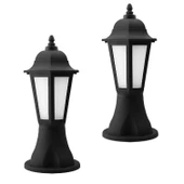 Sokak Bahçe Aplik Lamba Setüstü Aydınlatma Lale Bahçe Duvar Üstü Armatürü E27 Duy Siyah Plastik thumbnail 4