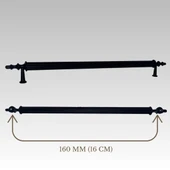 Klipso Mat Siyah 160 MM Metal Lüks Çekmece Dolap Mobilya Kulpları (10 ADET) thumbnail 2