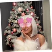 Pembe Renk Sim İşlenmiş Kalp Figürlü Parti Gözlüğü thumbnail 2