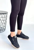 Tawen Siyah Cilt Bej Tabanlı Bağcıklı Spor Ayakkabı thumbnail 2