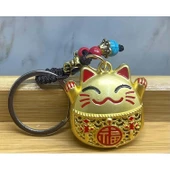 pilelistore Metal Şans Ve Bereket Kedisi Anahtarlık thumbnail 1