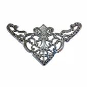 Dekoratif Köşe Süsü, Köşelik - Büyük, 31x55mm, Nikel, 100 Adet - 1