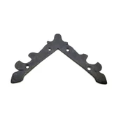 Antika Tarz Dekoratif Pirinç Lale Köşe Gönye - Üst, 133x133 Mm, Oksit - 1