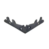 Antika Tarz Dekoratif Pirinç Lale Köşe Gönye - Yan, 105x105 Mm, Oksit - 1