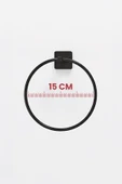 Siyah Yuvarlak Halka Havlu Askılığı – Kare Topuzlu, Vidalı Metal Banyo Askısı, Dayanıklı & Şık - (S-102) - KTS thumbnail 5