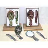 pilelistore Tavuskuşu Katlanabilir Ayna Ve Tarak Seti Büyük Boy - 1