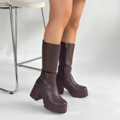 Moki Kahverengi Cilt Topuklu Çizme thumbnail 4