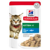 Hills kitten yavru kedi konserve 85gr 12adet ocean fish chunks gravy balıklı kedi yaş maması pouch thumbnail 2