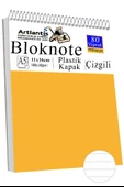 Telli Masaüstü Not Defteri Çizgili A5 Orta Boy 1 Adet Masa Üstü Plastik Kapaklı Spiralli Bloknot Blocknote 80 Yaprak - 11
