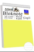 Telli Masaüstü Not Defteri Çizgili A5 Orta Boy 1 Adet Masa Üstü Plastik Kapaklı Spiralli Bloknot Blocknote 80 Yaprak - 9