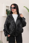 Oversize Vintage Bomber Deri Ceket - 6