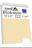 Telli Masaüstü Not Defteri Çizgili A5 Orta Boy 1 Adet Masa Üstü Plastik Kapaklı Spiralli Bloknot Blocknote 80 Yaprak - 4