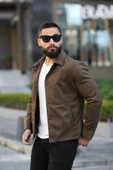 Erkek Slim Fit Deri Ceket - 7