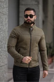 Erkek Premium Kolları ve Cepleri Fermuar Detaylı Yakası Çıtçıtlı Mevsimlik Deri Ceket - 10