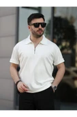 Oversize Bol Kalıp Fermuarlı Polo Yaka Tshirt - 7