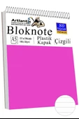 Telli Masaüstü Not Defteri Çizgili A5 Orta Boy 1 Adet Masa Üstü Plastik Kapaklı Spiralli Bloknot Blocknote 80 Yaprak - 8