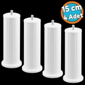 (1 Adet) Mobilya Baza Tv Ünitesi Yükseltme Ayağı Robot Süpürge Uyumlu 15 cm Beyaz Plastik thumbnail 1