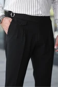 Kuşaklı Pileli Kemer Detaylı Old Money Kumaş Pantolon - 1