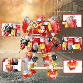 C0651Robot yangın kurtarma araba yapı taşı oyuncak PCS:591 PARÇA - 6