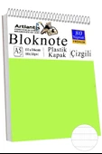 Telli Masaüstü Not Defteri Çizgili A5 Orta Boy 1 Adet Masa Üstü Plastik Kapaklı Spiralli Bloknot Blocknote 80 Yaprak - 2