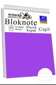 Telli Masaüstü Not Defteri Çizgili A5 Orta Boy 1 Adet Masa Üstü Plastik Kapaklı Spiralli Bloknot Blocknote 80 Yaprak - 7
