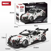 BLX Racing 911 Spor Yarış Arabası 399 Parça Technic Lego Yapım Seti thumbnail 3