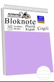 Telli Masaüstü Not Defteri Çizgili A5 Orta Boy 1 Adet Masa Üstü Plastik Kapaklı Spiralli Bloknot Blocknote 80 Yaprak - 5