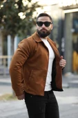 Erkek Slim Fit Deri Ceket - 10