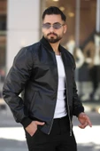 ERKEK PREMİUM BOMBER DERİ CEKET - 1