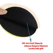 Orta Sert Koyun Kuzu Postu Pedi Ø 125 mm Pasta Cila Polisaj Cırt Tabanlı Yün Sarı Renk ( 3 Adet) - 5