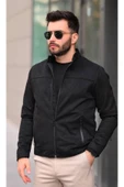 Erkek Premium Kolları ve Cepleri Fermuar Detaylı Yakası Çıtçıtlı Mevsimlik Deri Ceket - 6