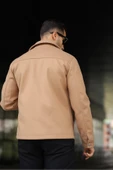 Erkek Çift Fermuar Detaylı Kaşe Ceket thumbnail 4