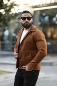 Erkek Slim Fit Deri Ceket - 11