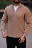 Kalın Örgü Fermuarlı Kazak - 3