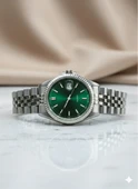 Yüksek Kalite Erkek Saati - Yeşil Kadran, Paslanmaz Çelik Kasa ve Kordon, Özel Seri thumbnail 2