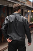 Basic Oversize Deri Ceket - Çift Fermuarlı İkonik Tasarım - 8