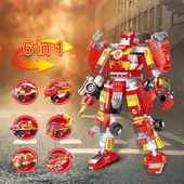 C0651Robot yangın kurtarma araba yapı taşı oyuncak PCS:591 PARÇA - 2