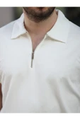 Oversize Bol Kalıp Fermuarlı Polo Yaka Tshirt - 8