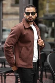 Erkek Yeni Trend Çift Fermuar Detay Basic Kaşe Ceket - Old Money Tarzı - 1