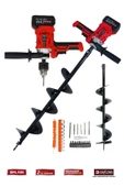 DAFLONG PREMİUM 2 IN 1 SET ŞARJLI BAKIR SARGILI TOPRAK BURGU MAKİNASI+ŞARJLI MATKAP APARATI DFL-105 - 1
