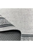 Pastel Home Gri Antrasit Çerçeveli Modern Şönil Halı Yolluk Kilim Salon Koridor Mutfak Kaymaz Yıkanabilir thumbnail 4